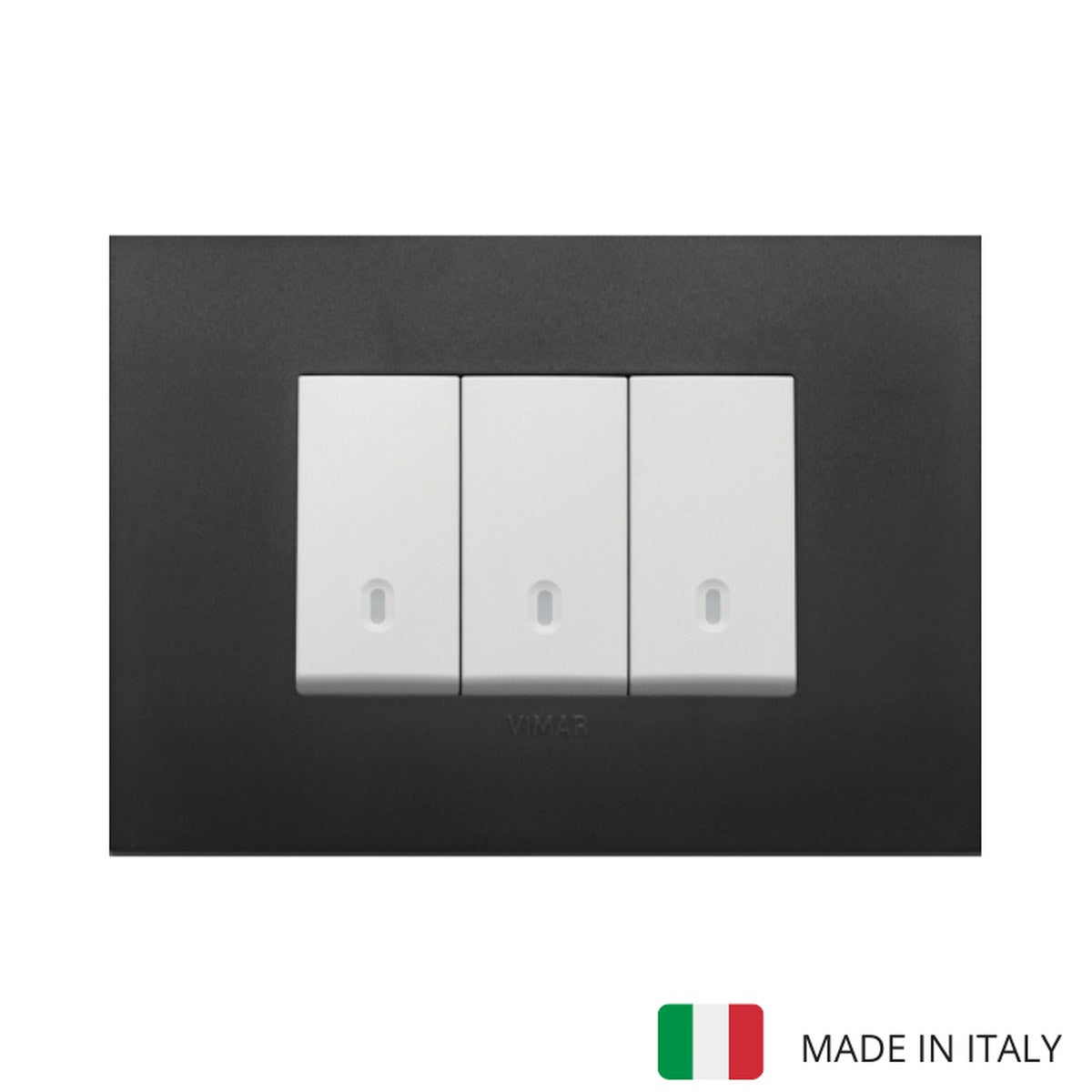 Vimar Arké switch with dark cover and white buttons